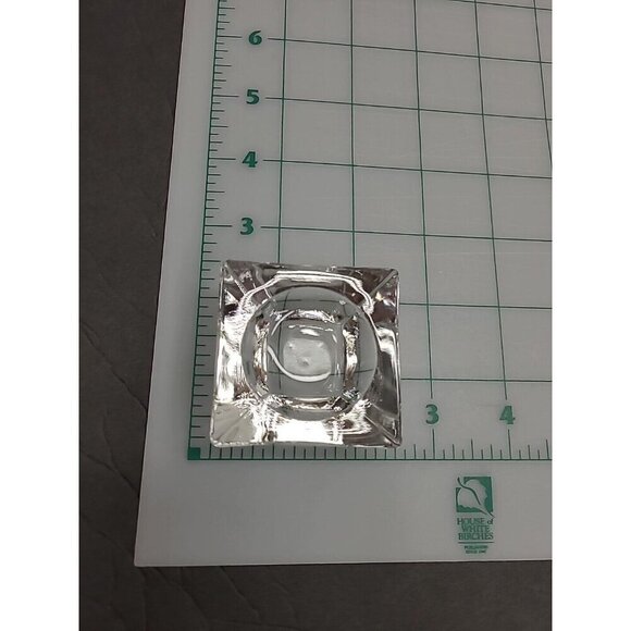 Vintage Glass Salt Cellars Set of 6 Open Salt Dip Set Square Base - Picture 4 of 6